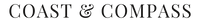 The logo 'COAST & COMPASS' appears in a black serif typeface on a plain white background.