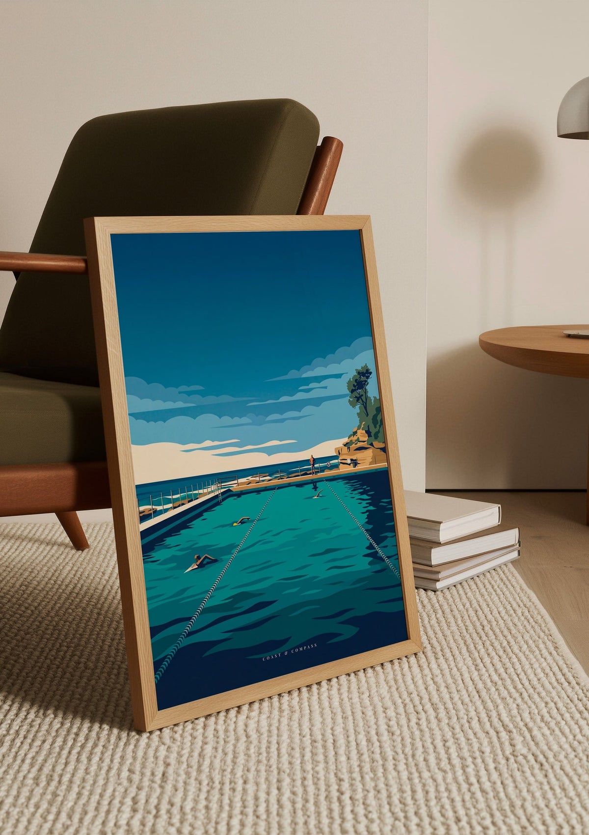 Lap Lines print shown unframed, leaning against a chair